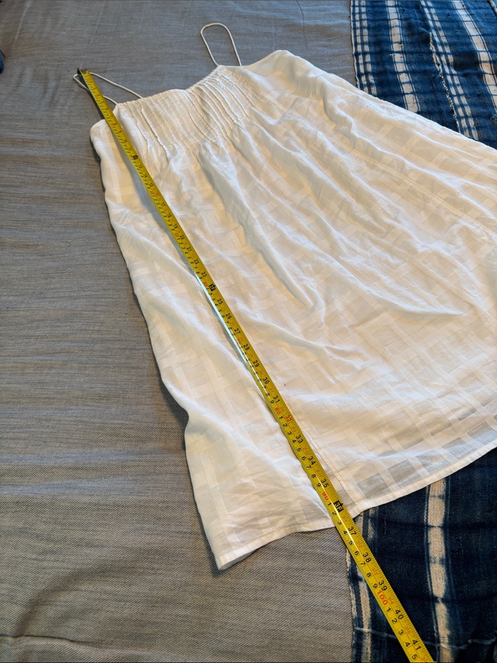 Women's White Textured Spaghetti-Strap Nightdress - Picture 3 of 8